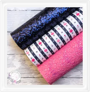 ⋅ Chic Rose Stripes ⋅ Premium Vegan Faux Leather  &  Glitter Bundle ⋅