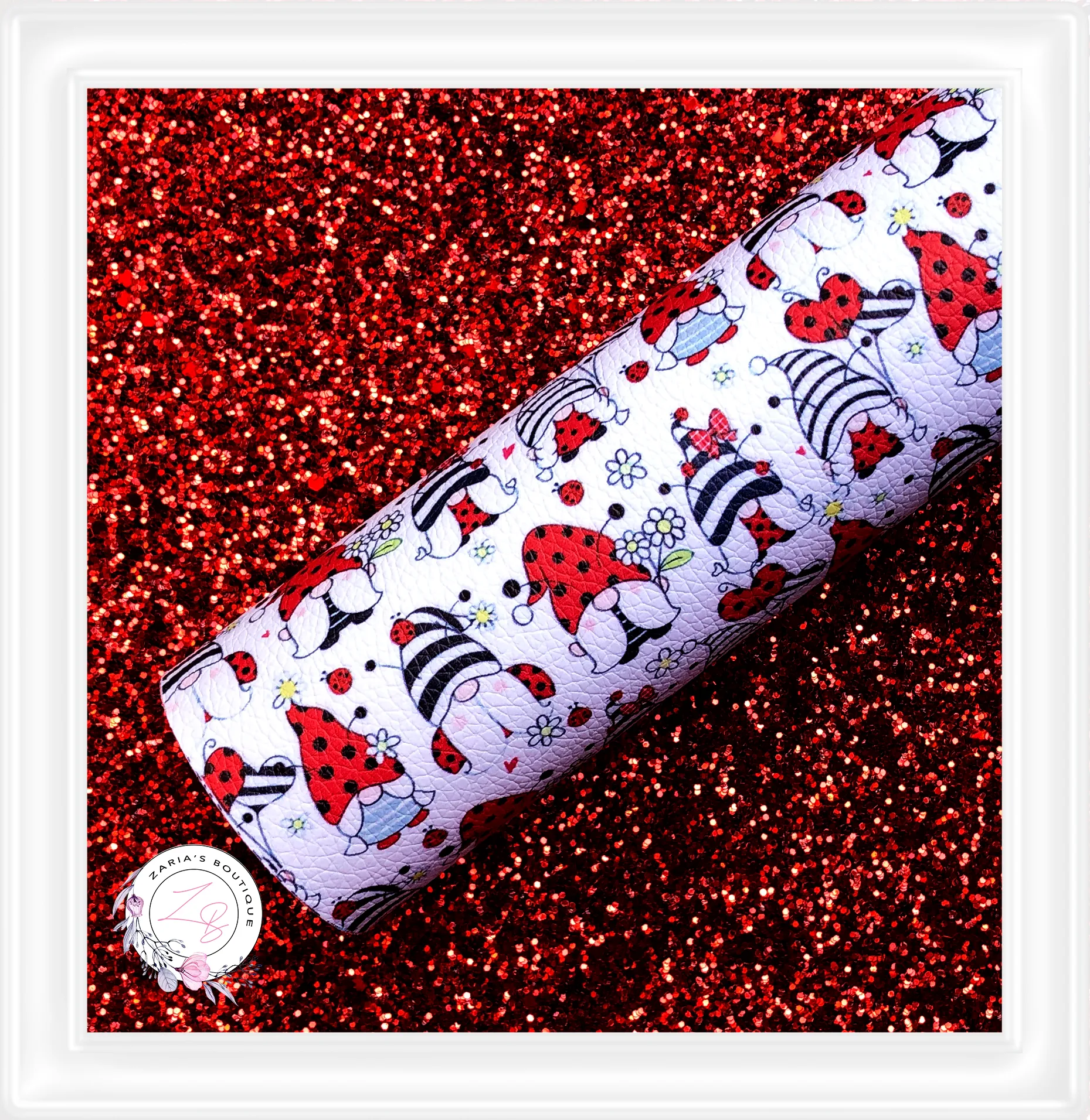 ⋅ Ladybug Gnomes ⋅ Vegan Faux Leather  Sheets or Bundle ⋅