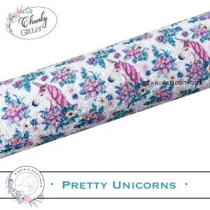 ⋅ Pretty Unicorns ⋅ Pastel Floral Chunky Glitter ⋅