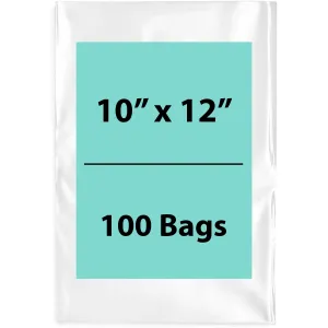 10X12 inches Clear Flat Poly Bags 2Mil Open Top (LDPE)