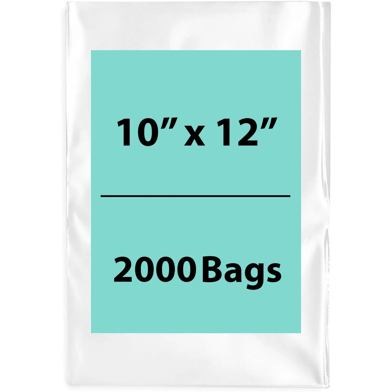 10X12 inches Clear Flat Poly Bags 2Mil Open Top (LDPE)