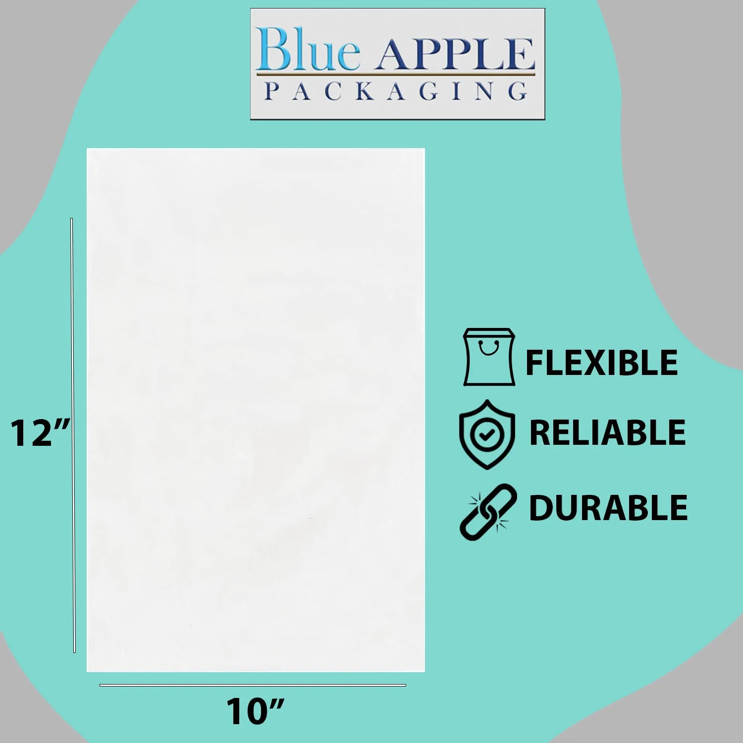 10X12 inches Clear Flat Poly Bags 2Mil Open Top (LDPE)