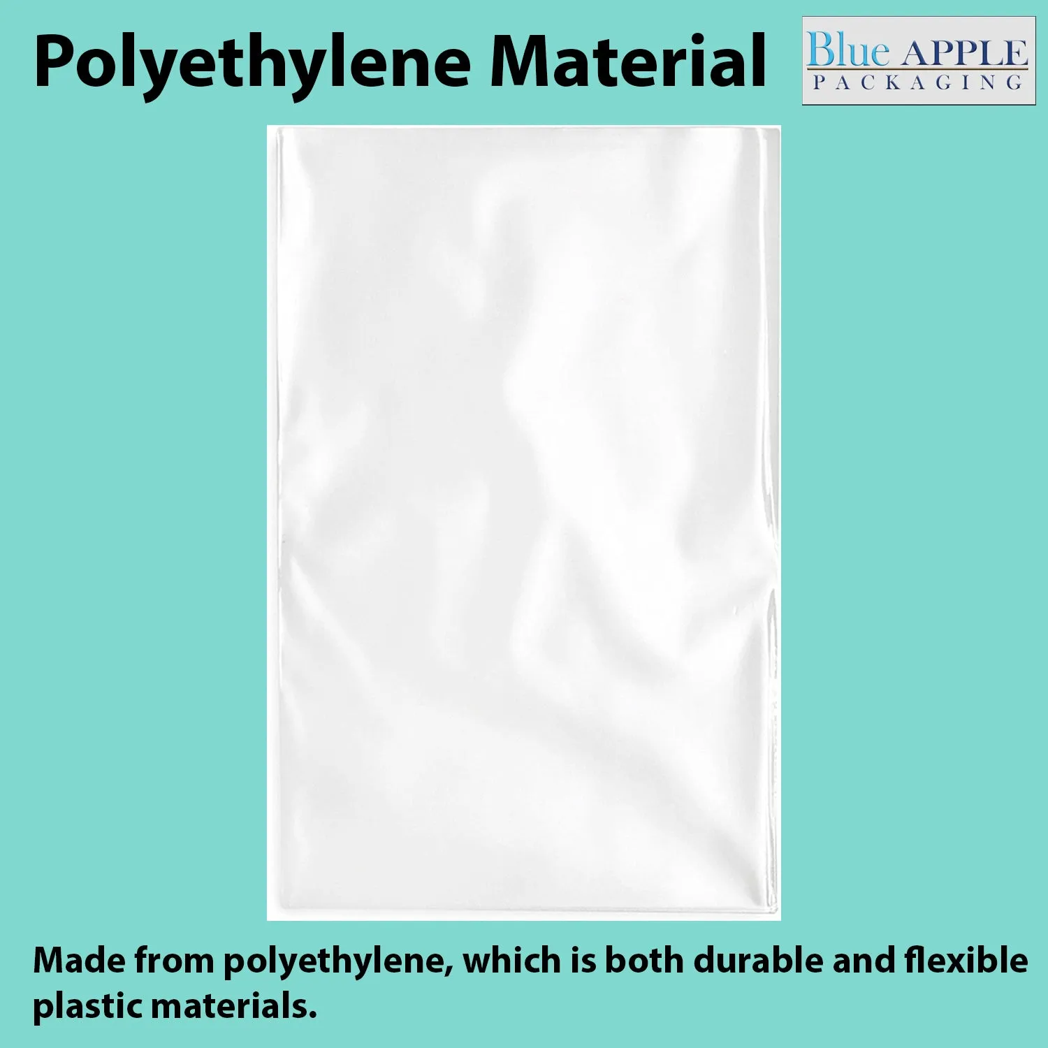 10X12 inches Clear Flat Poly Bags 2Mil Open Top (LDPE)