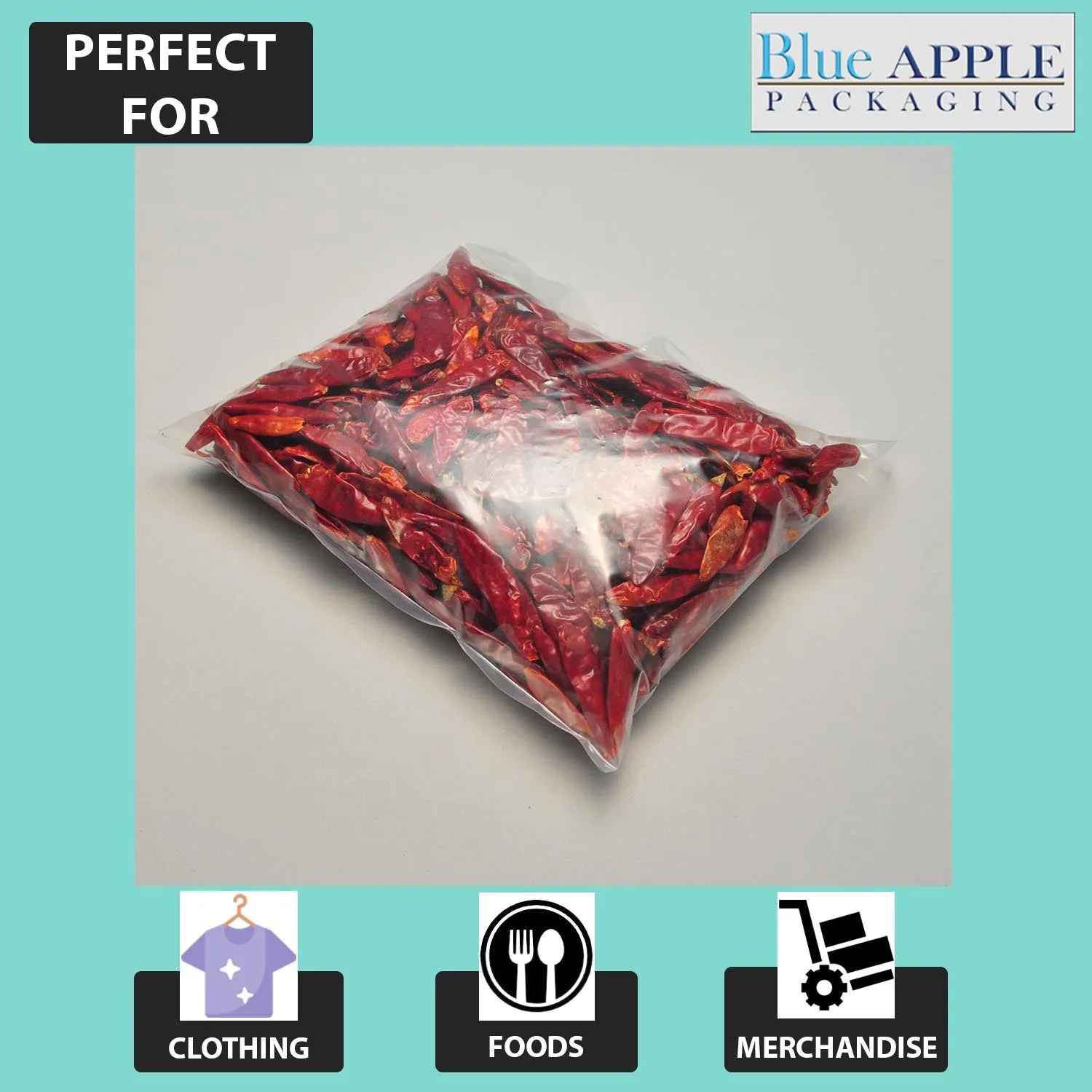10X18 inches Clear Flat Poly Bags 4Mil Open Top (LDPE)