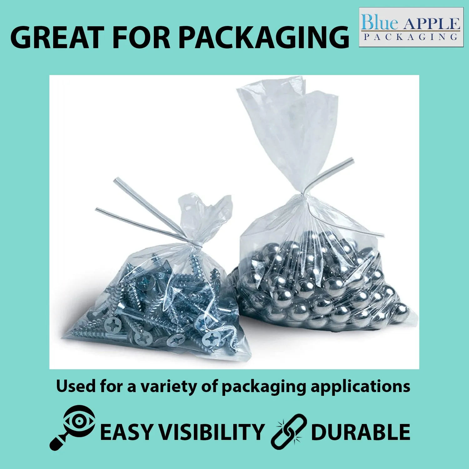 10X18 inches Clear Flat Poly Bags 4Mil Open Top (LDPE)