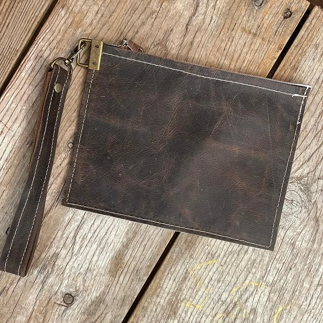 153 Make-up bag - Brindle w/ Western Sunset