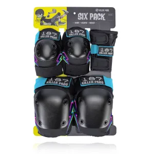 187 killer Pads Jr. Six Pack Set Electric Bolt - Multi