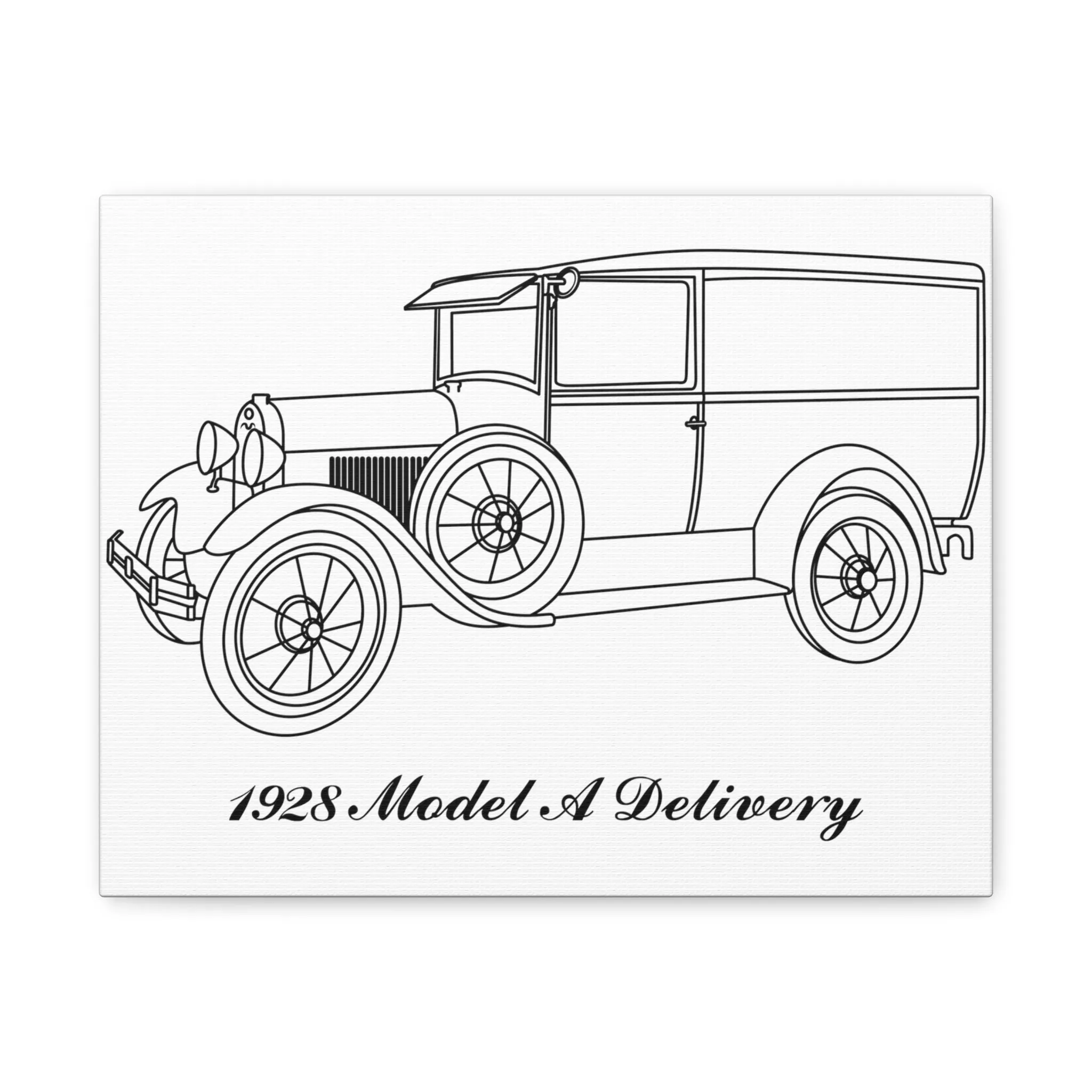 1928 Delivery White Canvas Wall Art