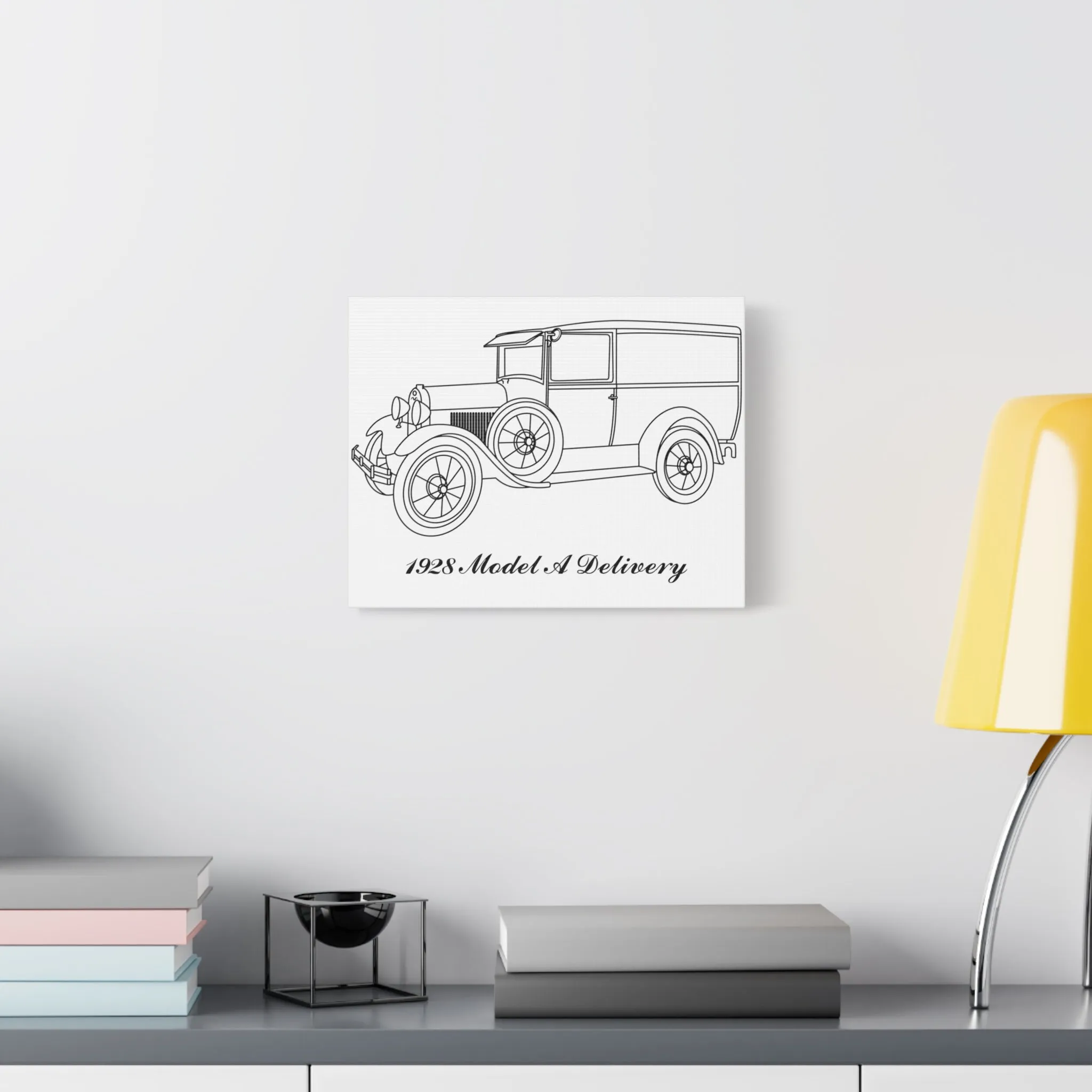 1928 Delivery White Canvas Wall Art