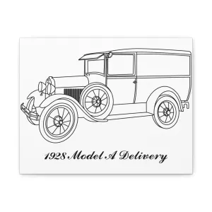 1928 Delivery White Canvas Wall Art