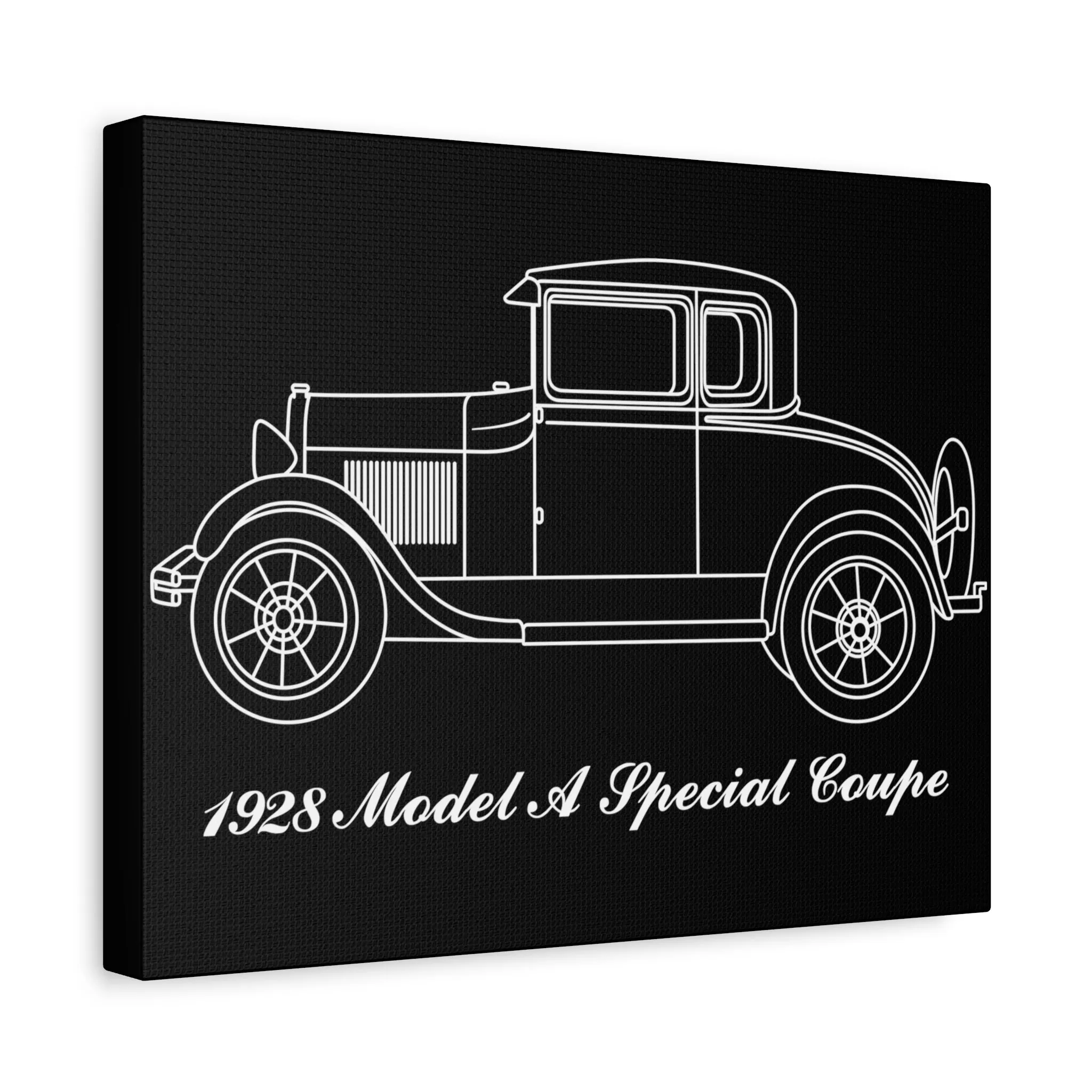 1928 Special Coupe Black Canvas Wall Art