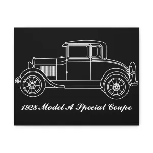 1928 Special Coupe Black Canvas Wall Art