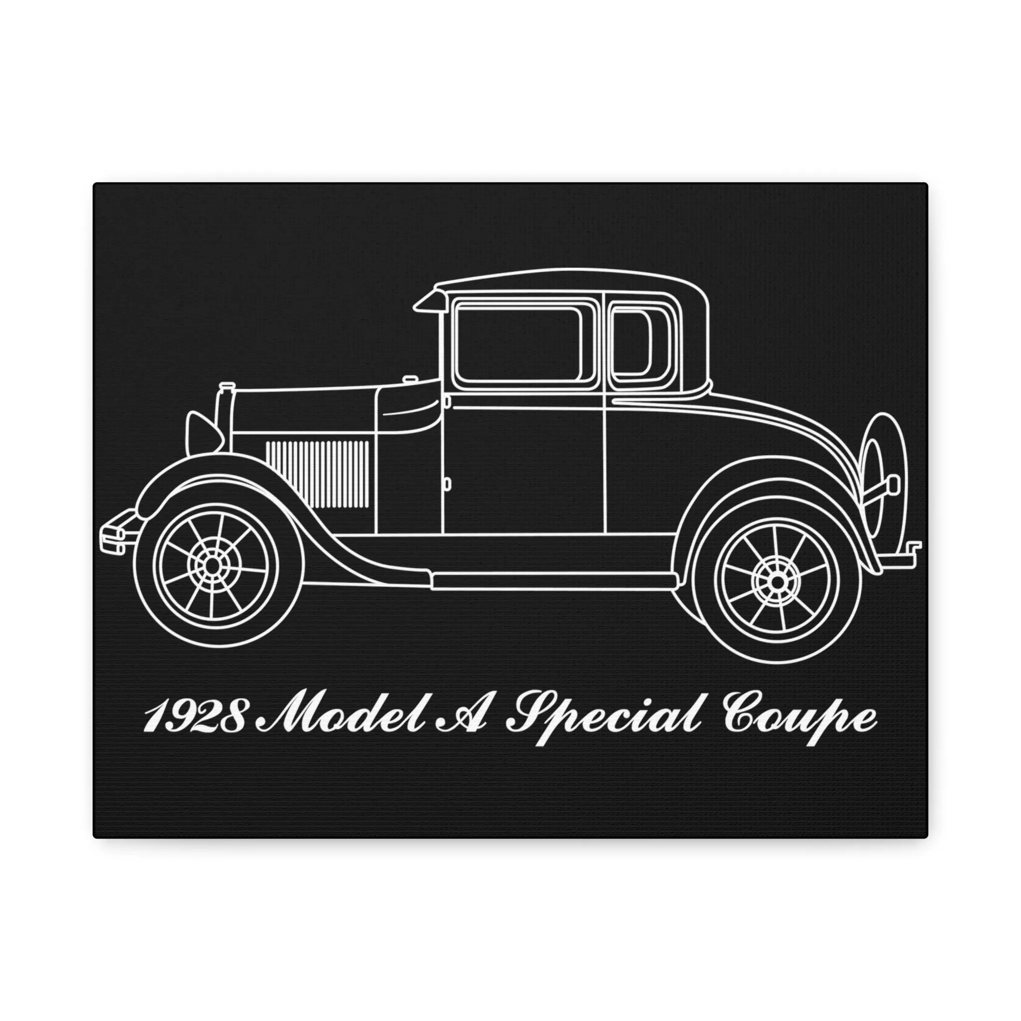 1928 Special Coupe Black Canvas Wall Art