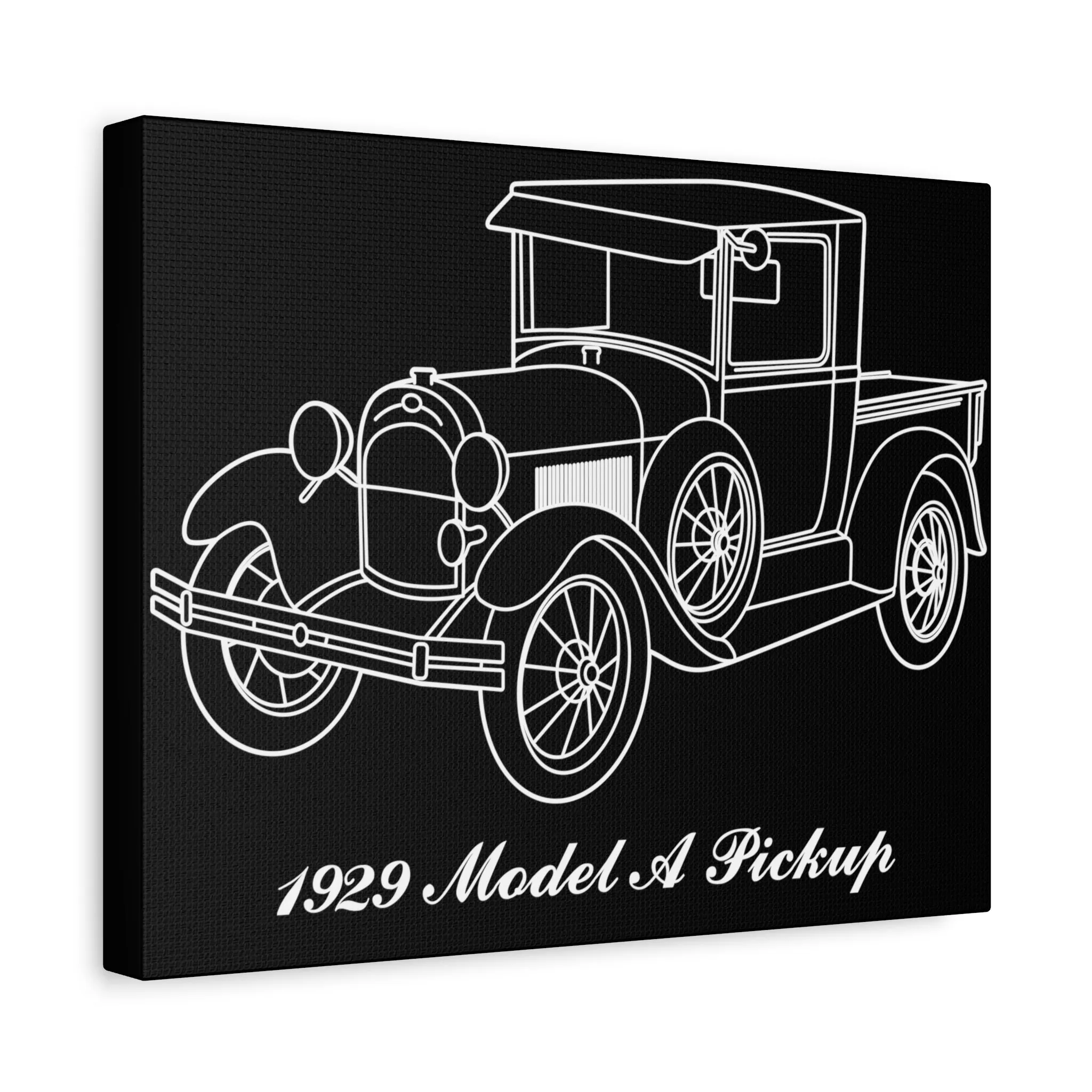 1929 Pickup Black Canvas Wall Art