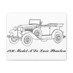 1930 De Luxe Phaeton White Canvas Wall Art