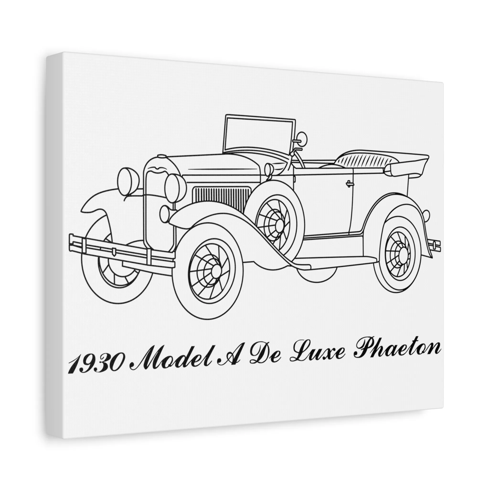 1930 De Luxe Phaeton White Canvas Wall Art