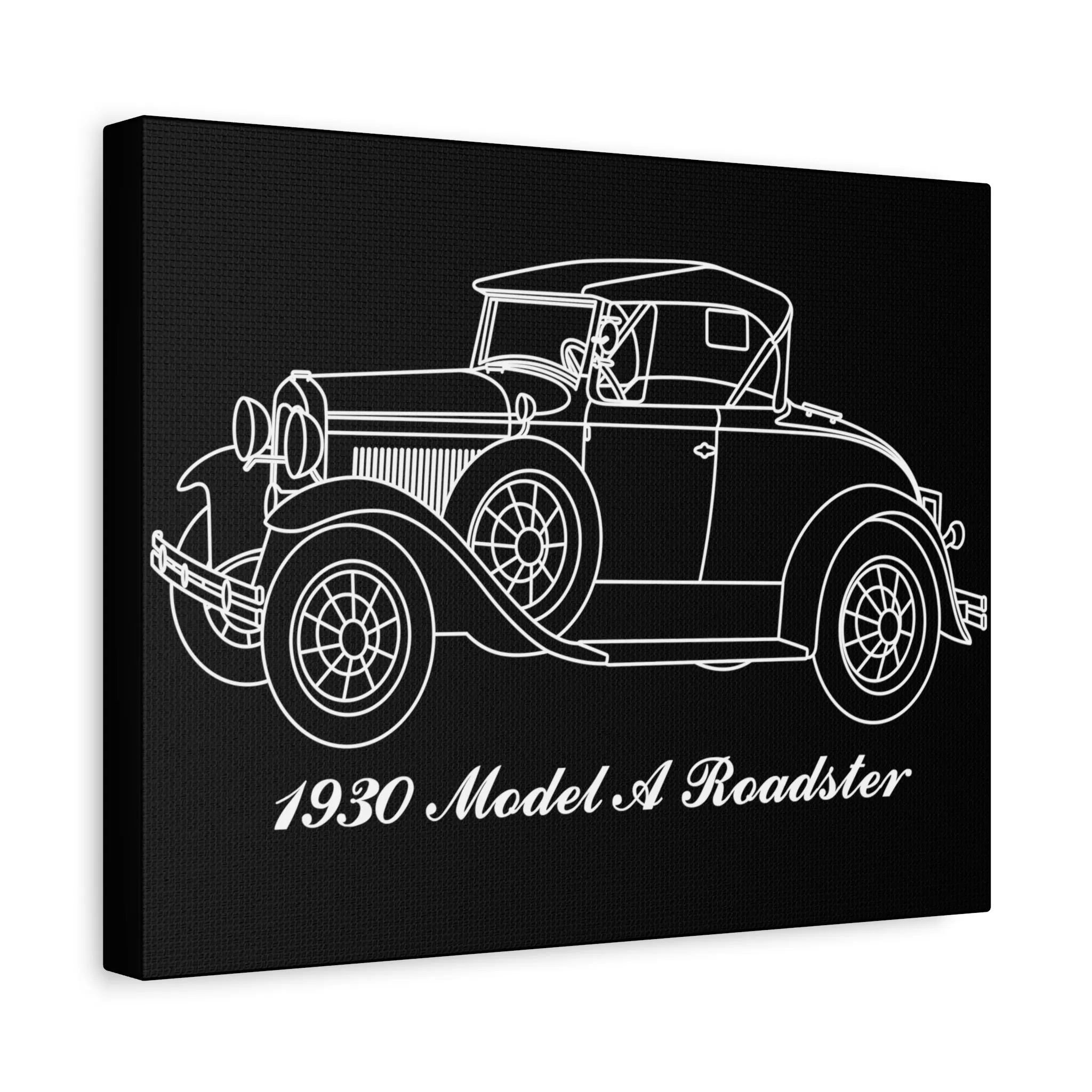1930 Roadster Black Canvas Wall Art