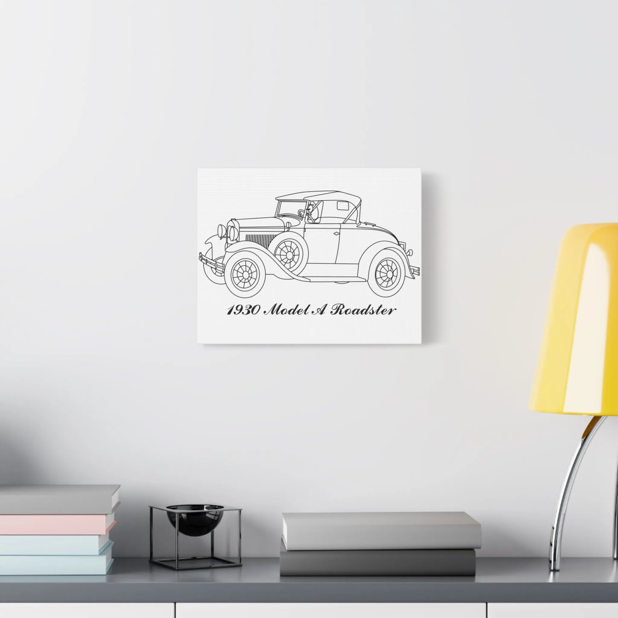 1930 Roadster White Canvas Wall Art