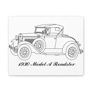 1930 Roadster White Canvas Wall Art