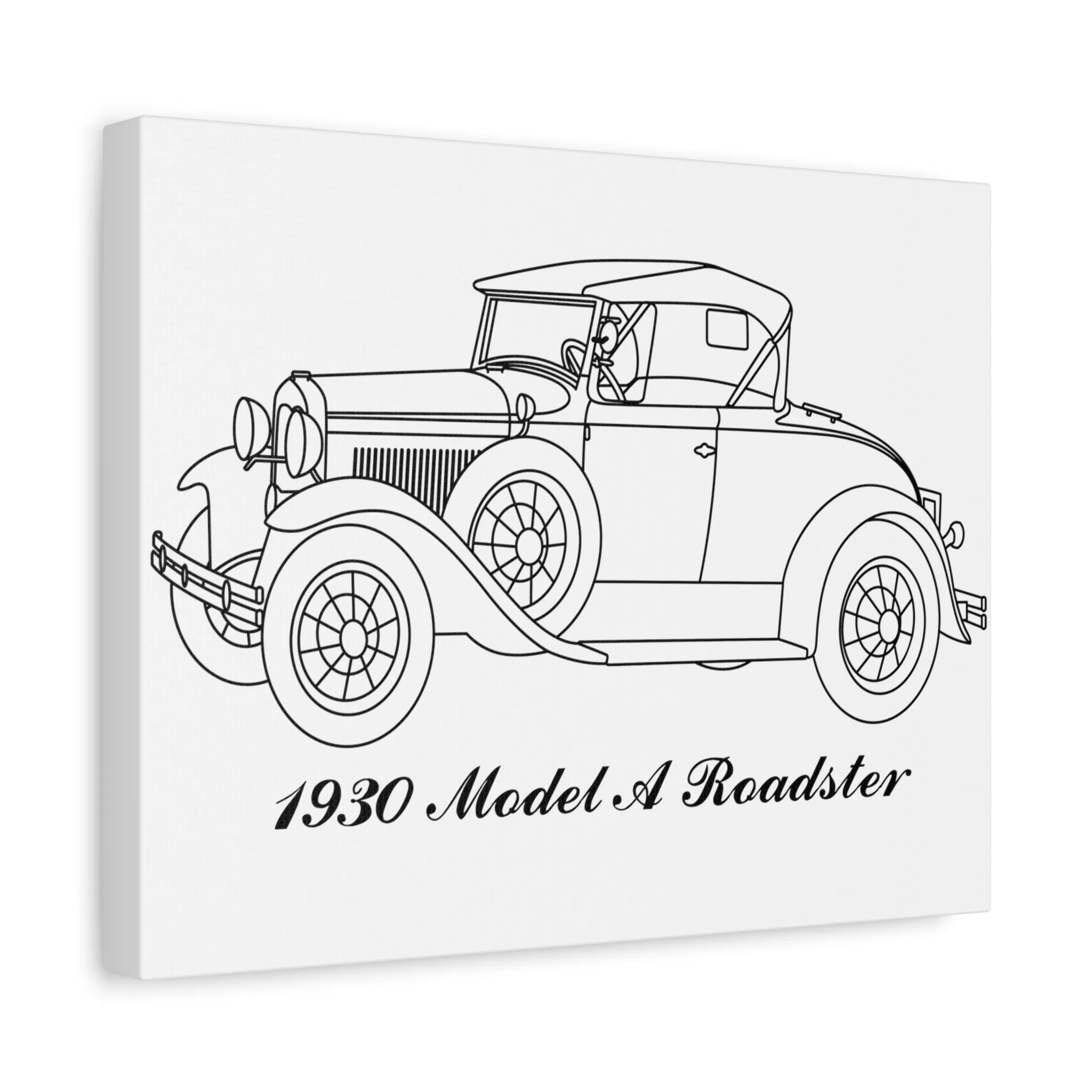 1930 Roadster White Canvas Wall Art