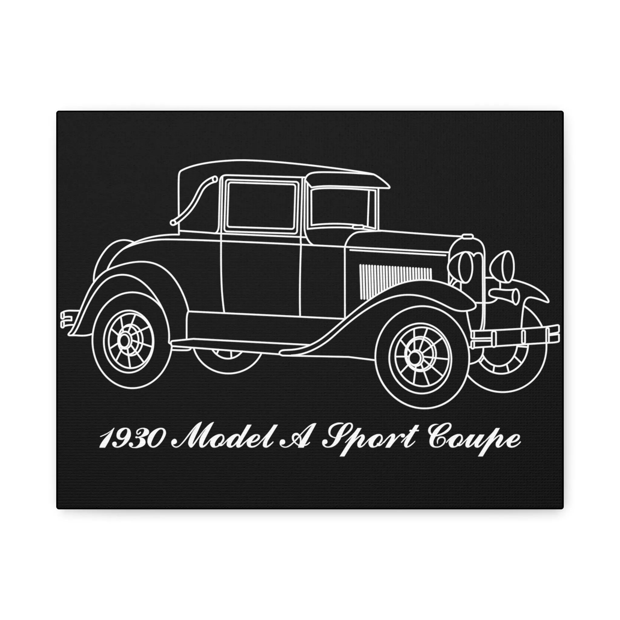 1930 Sport Coupe Black Canvas Wall Art