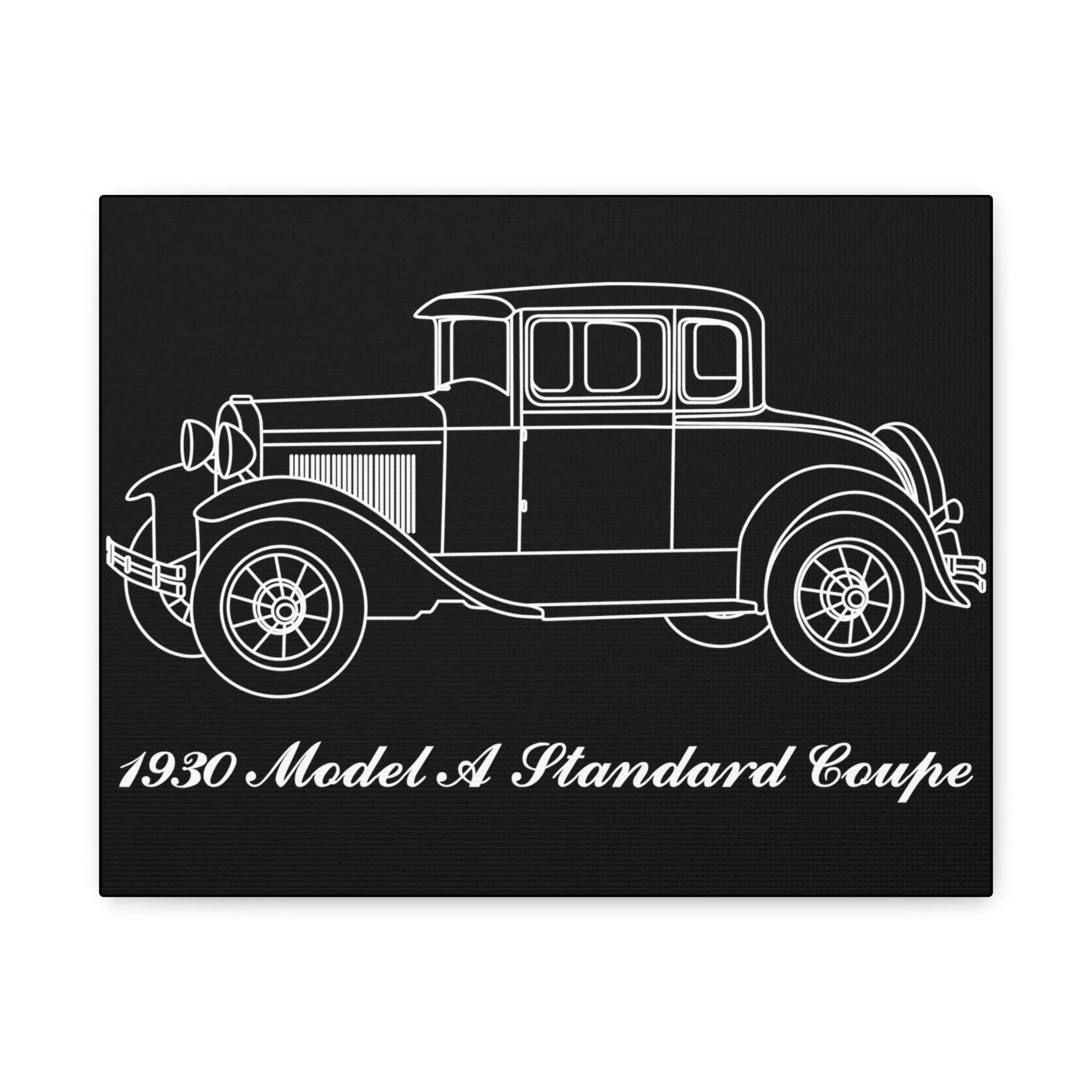1930 Standard Coupe Black Canvas Wall Art