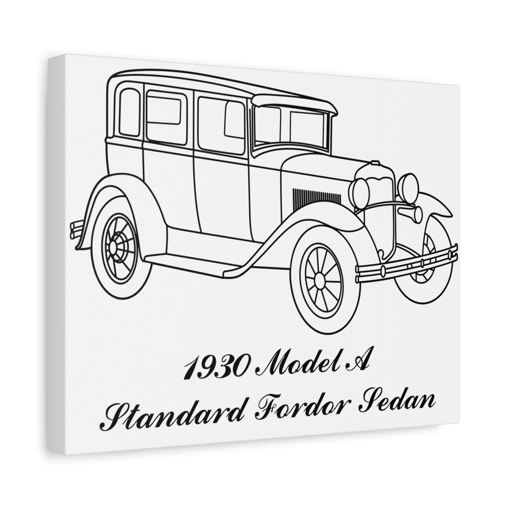 1930 Standard Fordor Sedan White Canvas Wall Art