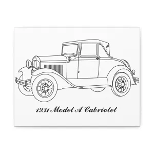 1931 Cabriolet White Canvas Wall Art