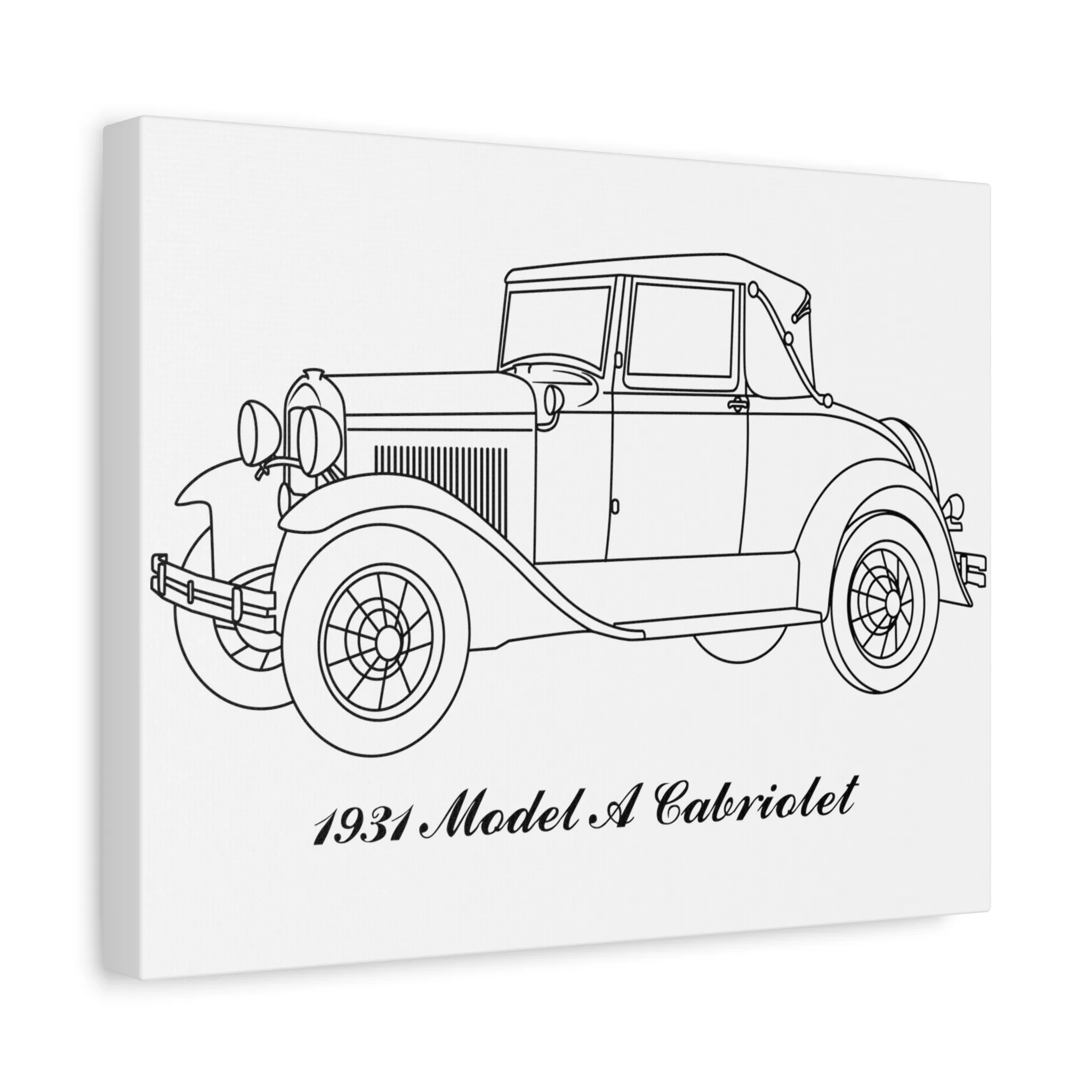 1931 Cabriolet White Canvas Wall Art