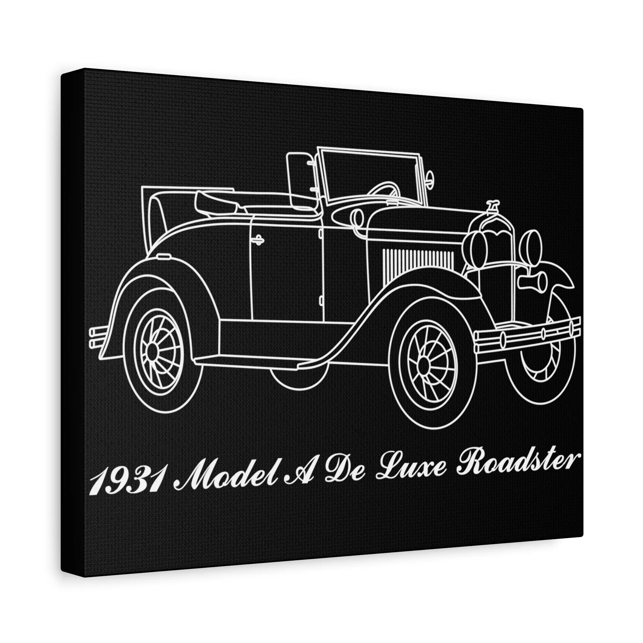 1931 De Luxe Roadster Black Canvas Wall Art