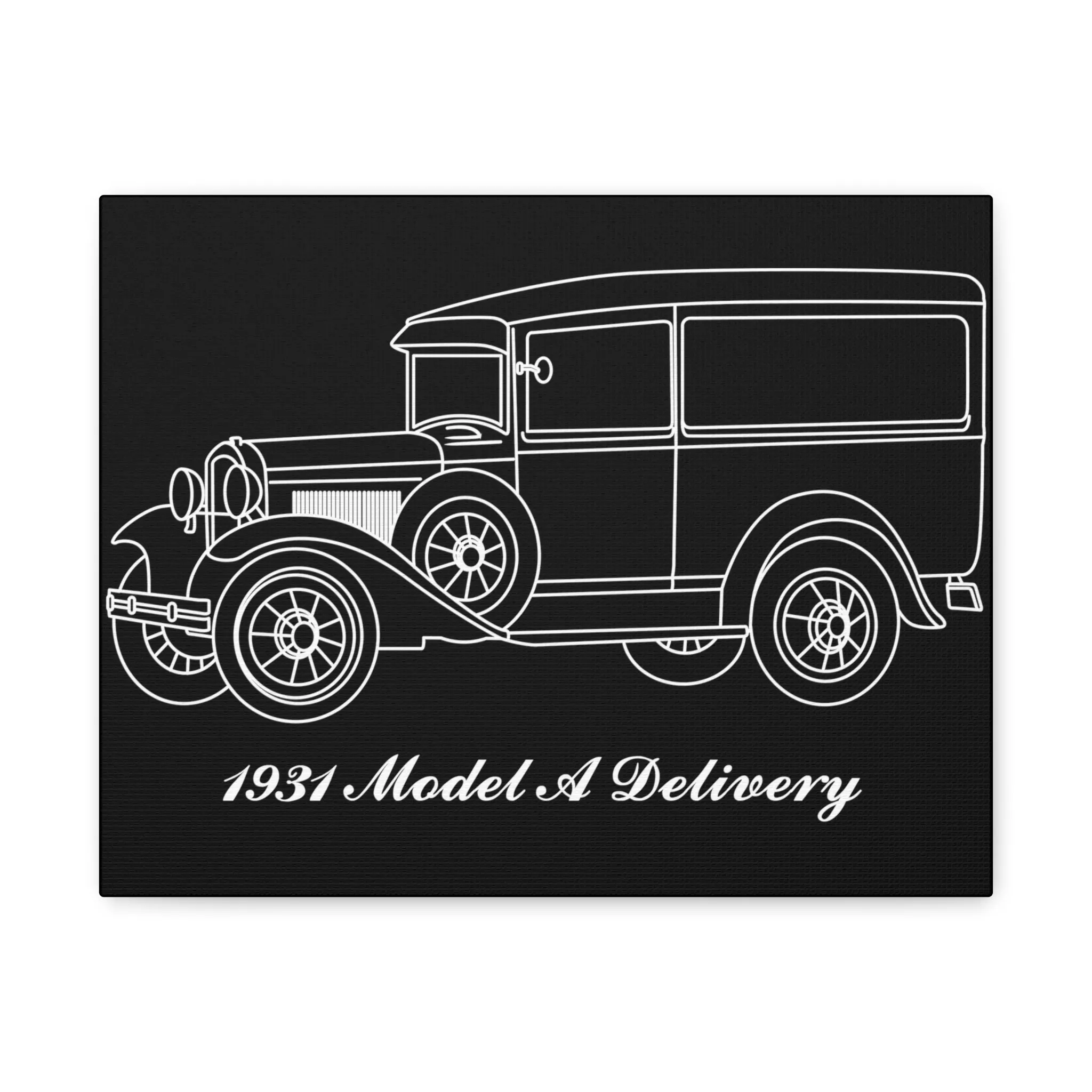 1931 Delivery Black Canvas Wall Art