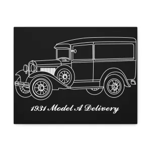 1931 Delivery Black Canvas Wall Art