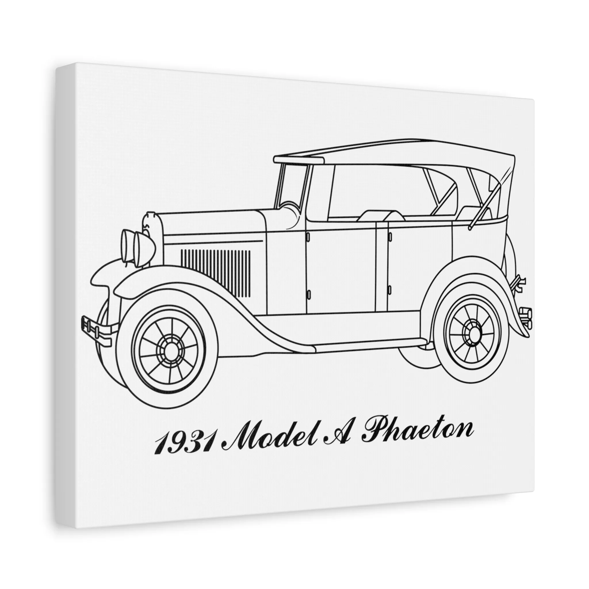 1931 Phaeton White Canvas Wall Art