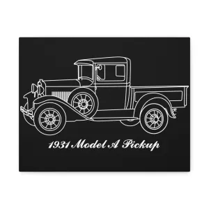 1931 Pickup Black Canvas Wall Art