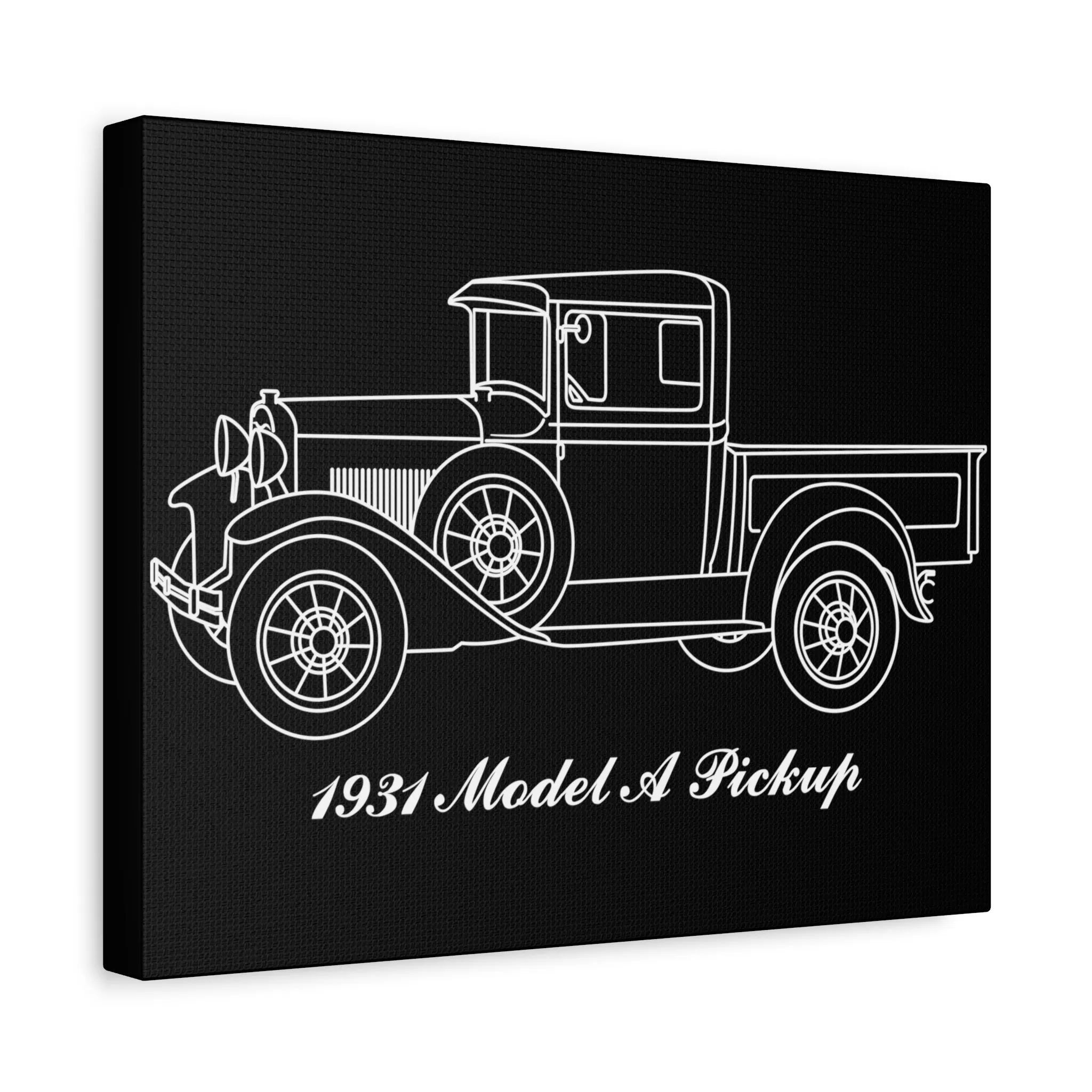 1931 Pickup Black Canvas Wall Art