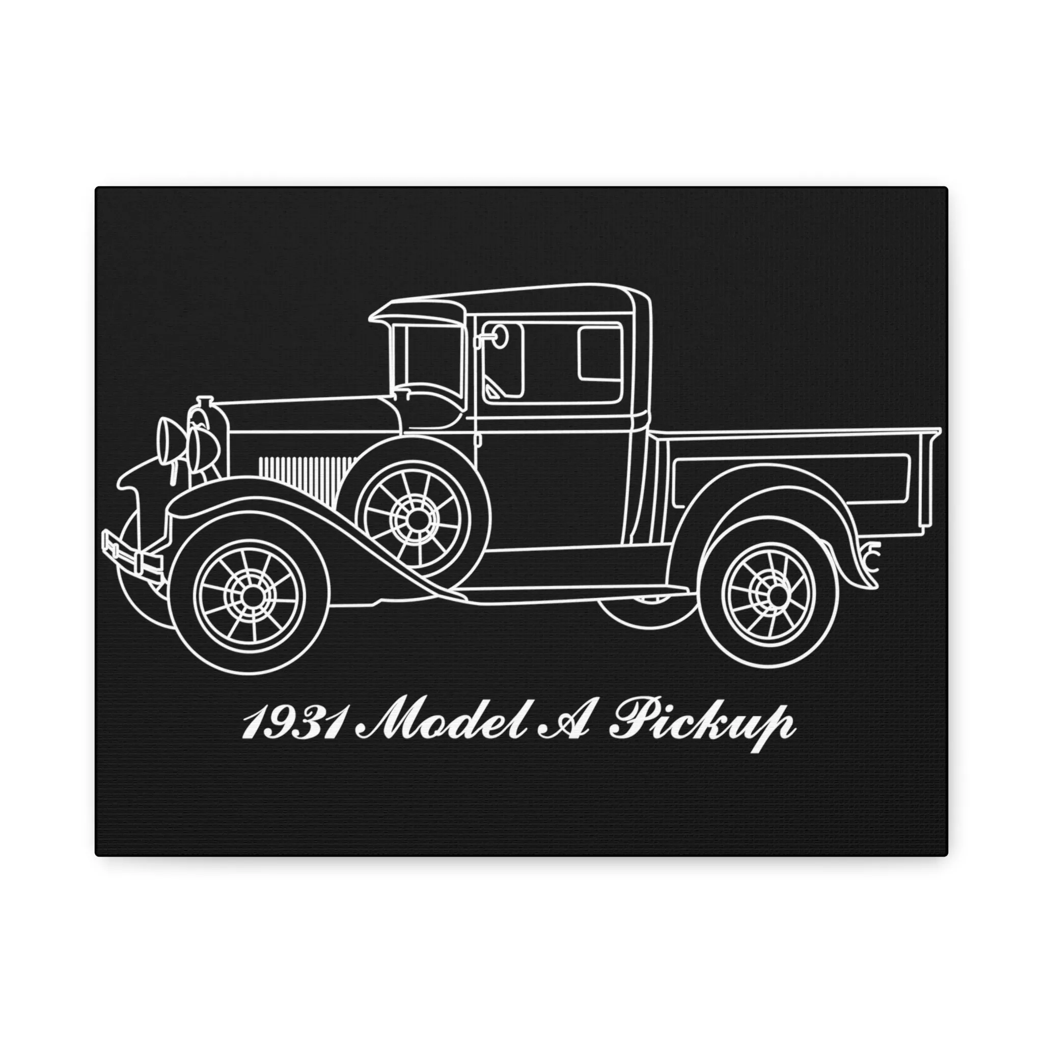 1931 Pickup Black Canvas Wall Art