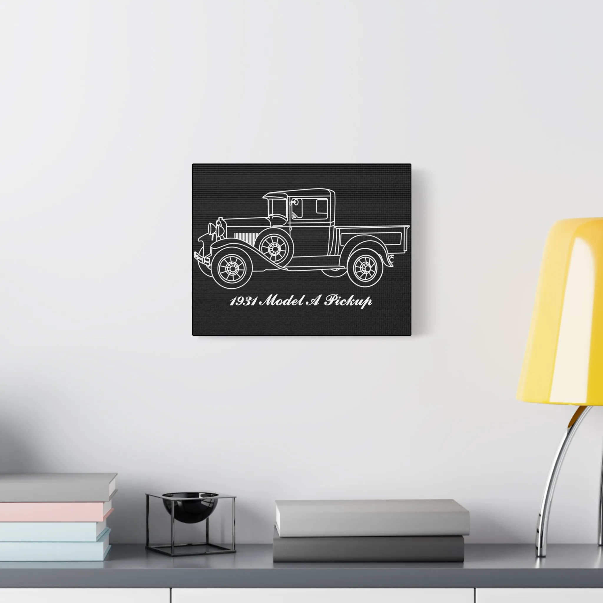 1931 Pickup Black Canvas Wall Art