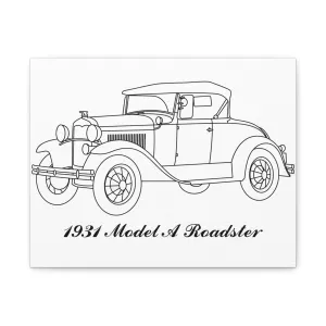 1931 Roadster White Canvas Wall Art
