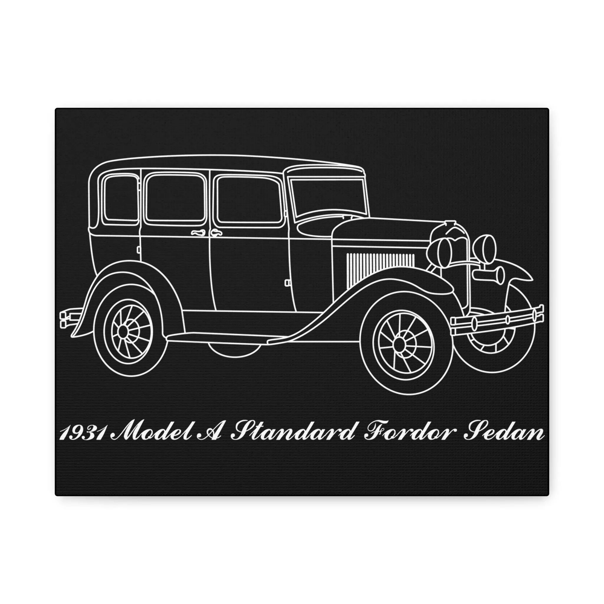1931 Standard Fordor Sedan Black Canvas Wall Art