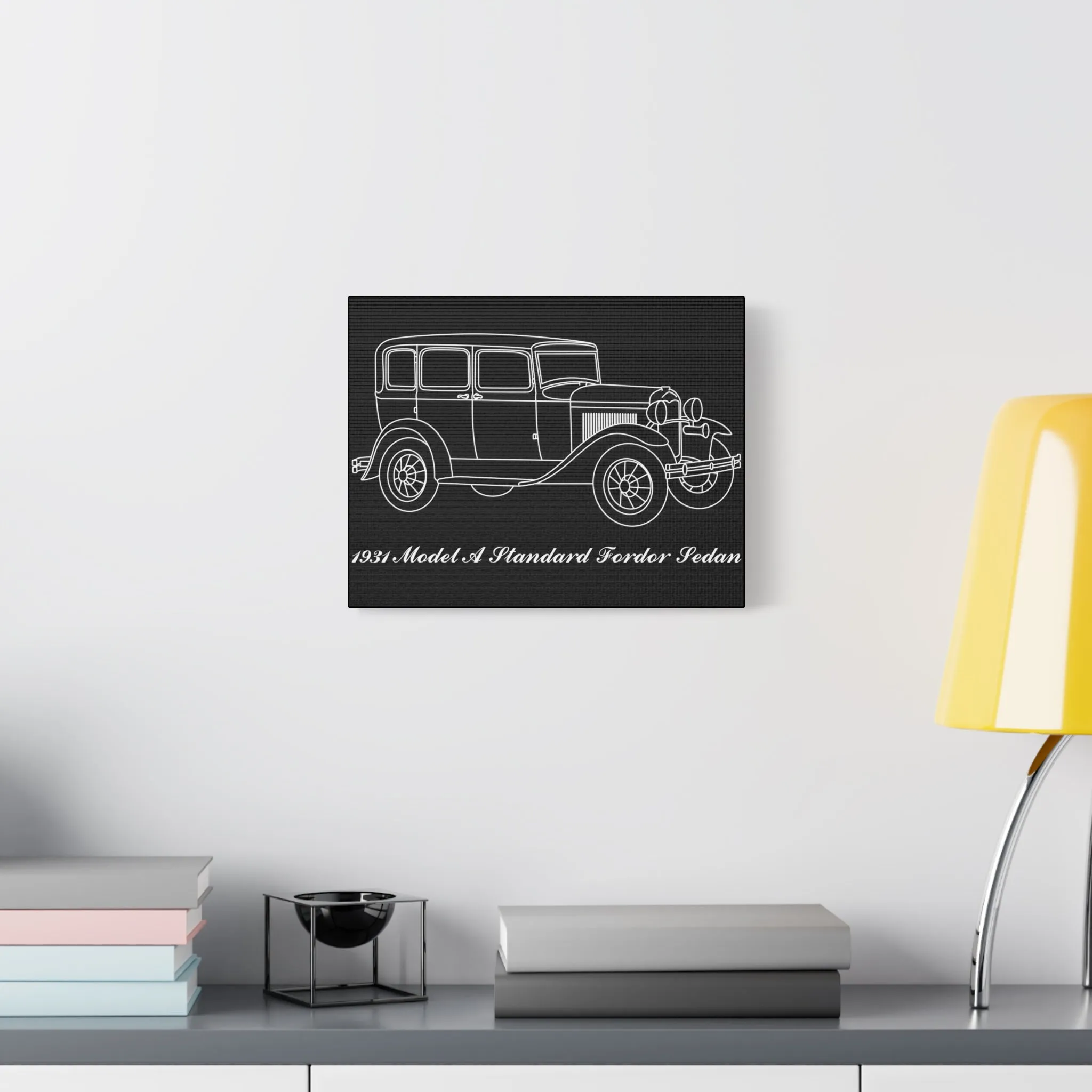 1931 Standard Fordor Sedan Black Canvas Wall Art