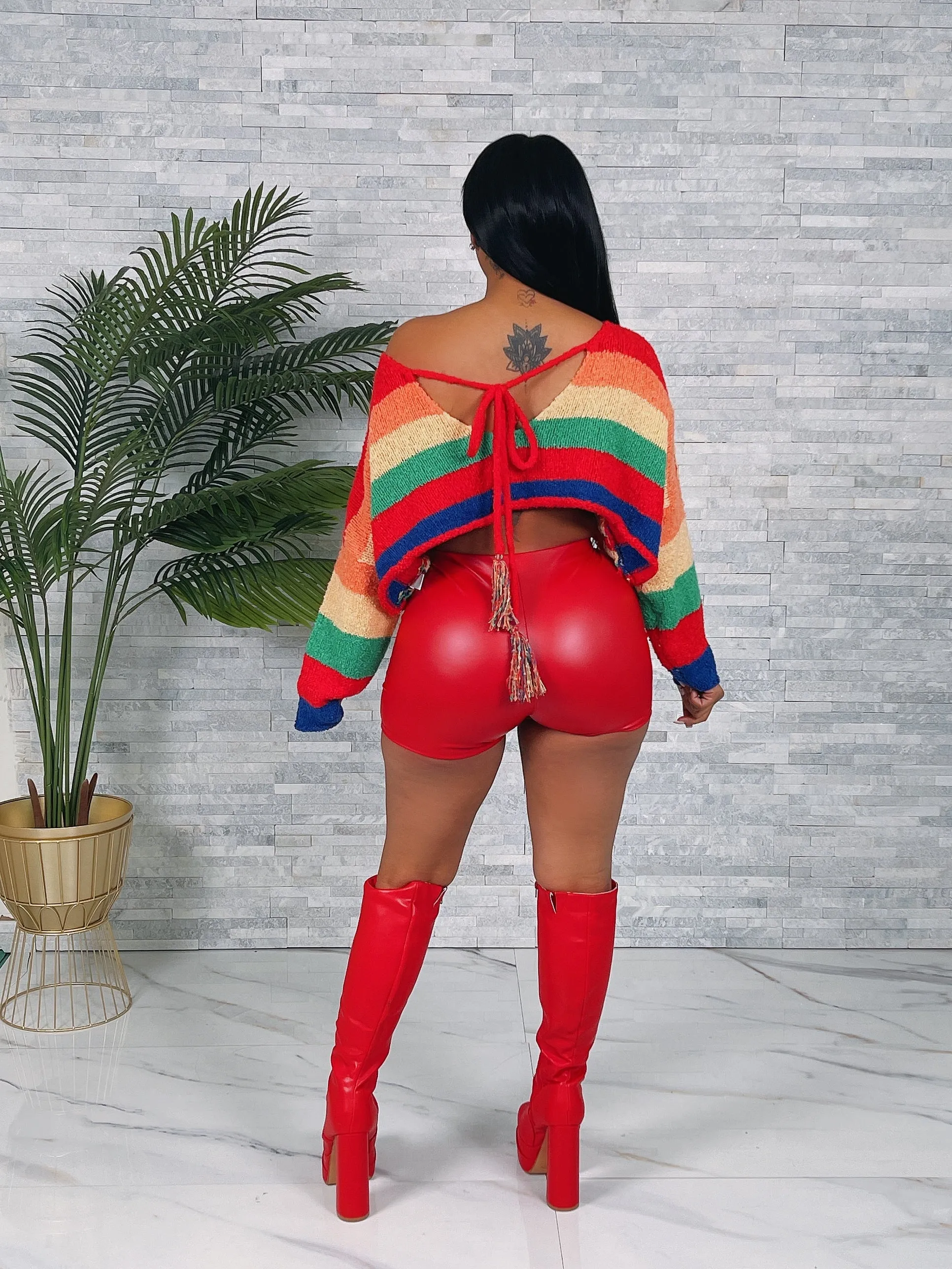 1958XP - PU LEATHER SHORTS (PLUS)