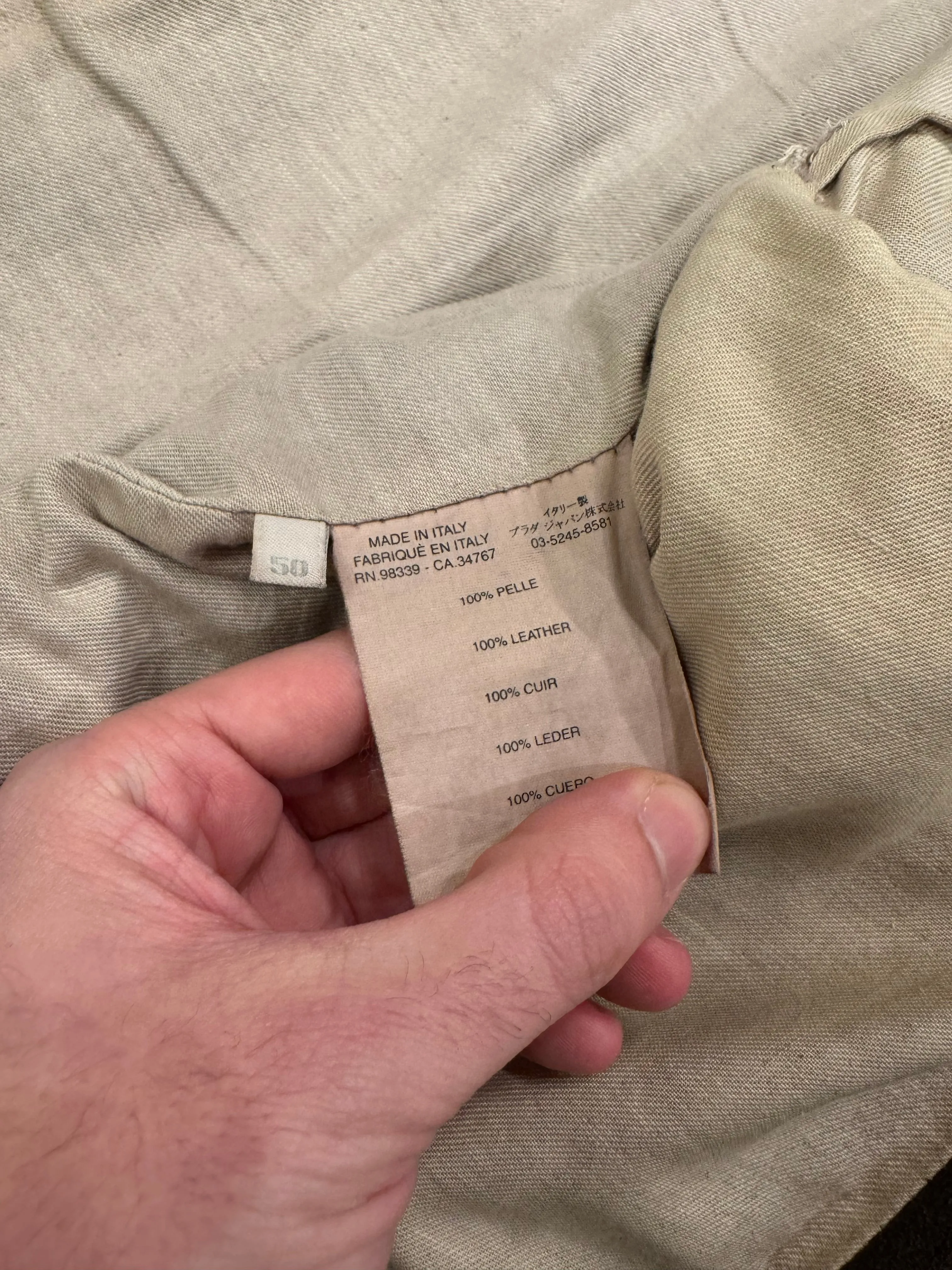 2000s Miu Miu stained treatment leather jacket