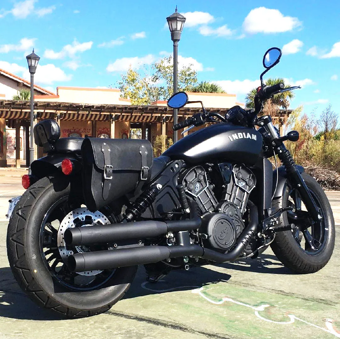2018-23 Indian Scout Bobber Saddle Bag With Mounting Hardware Black Leather
