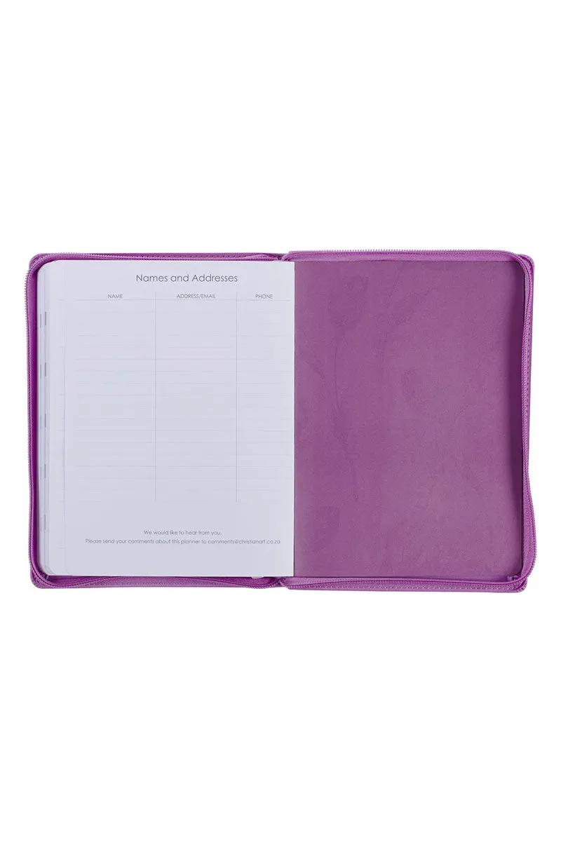 2024 New Day New Mercies Purple Zippered 18 Month Daily Planner