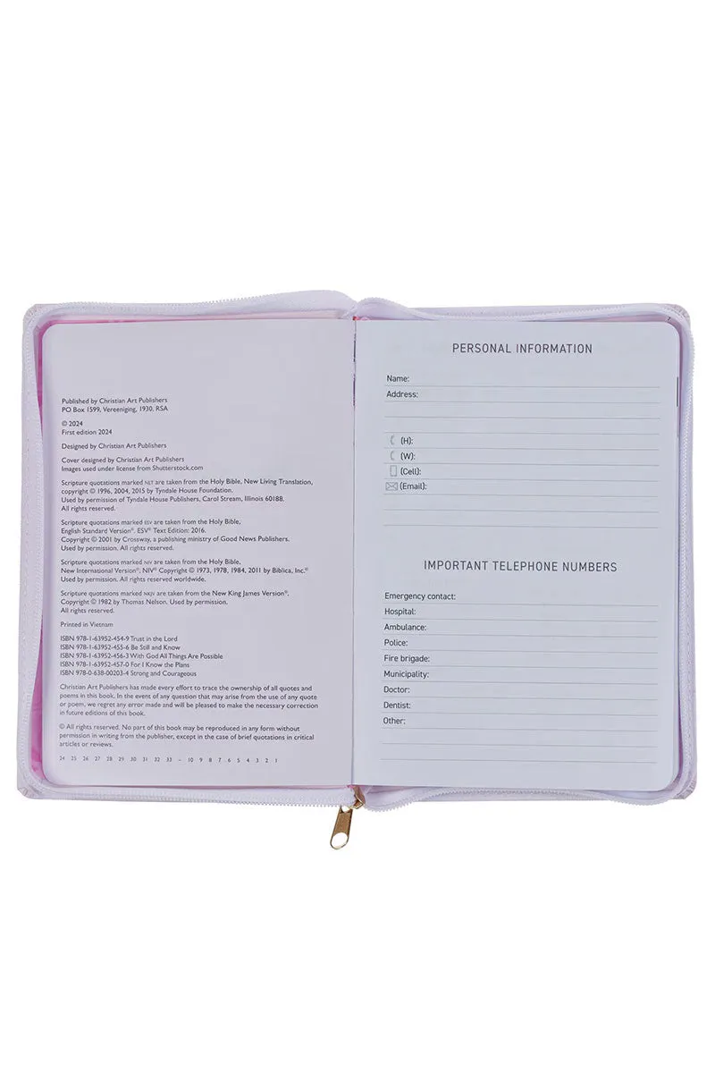2025 Trust in the Lord Blush Pink LuxLeather Zippered Executive Planner
