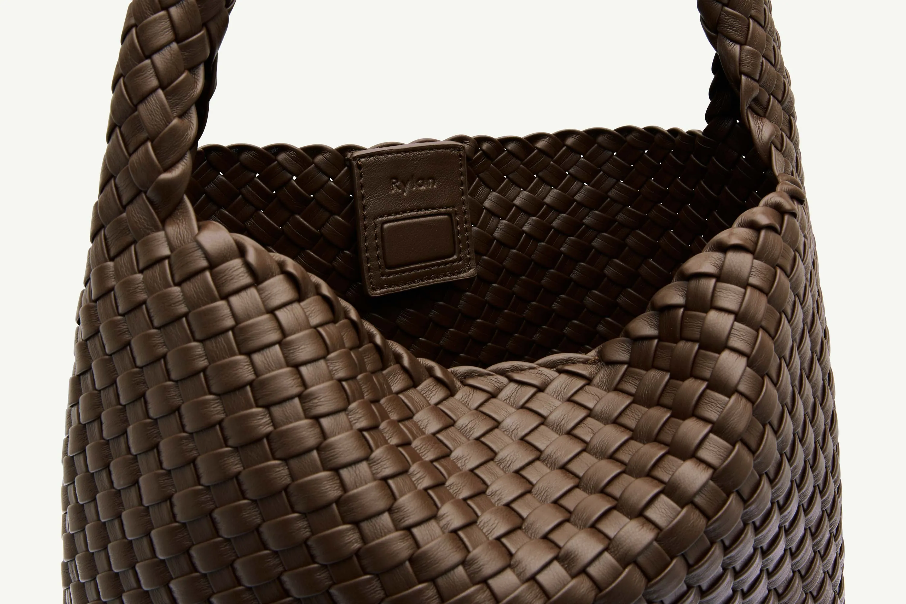 20.58 Brown Recycled Alt-Leather Woven Large Tote