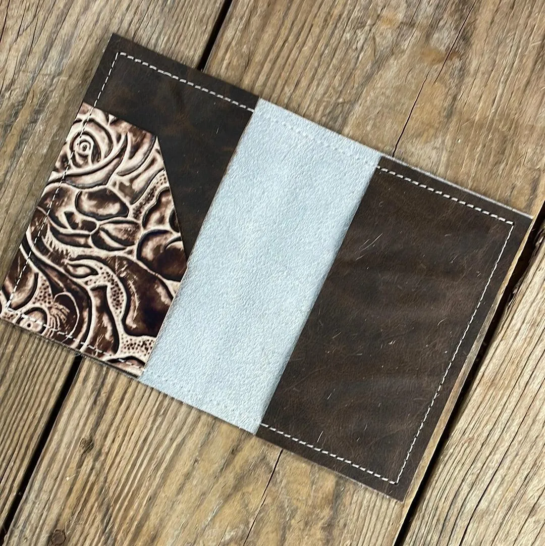 216 Passport Cover - Brindle w/ Ivory Rose
