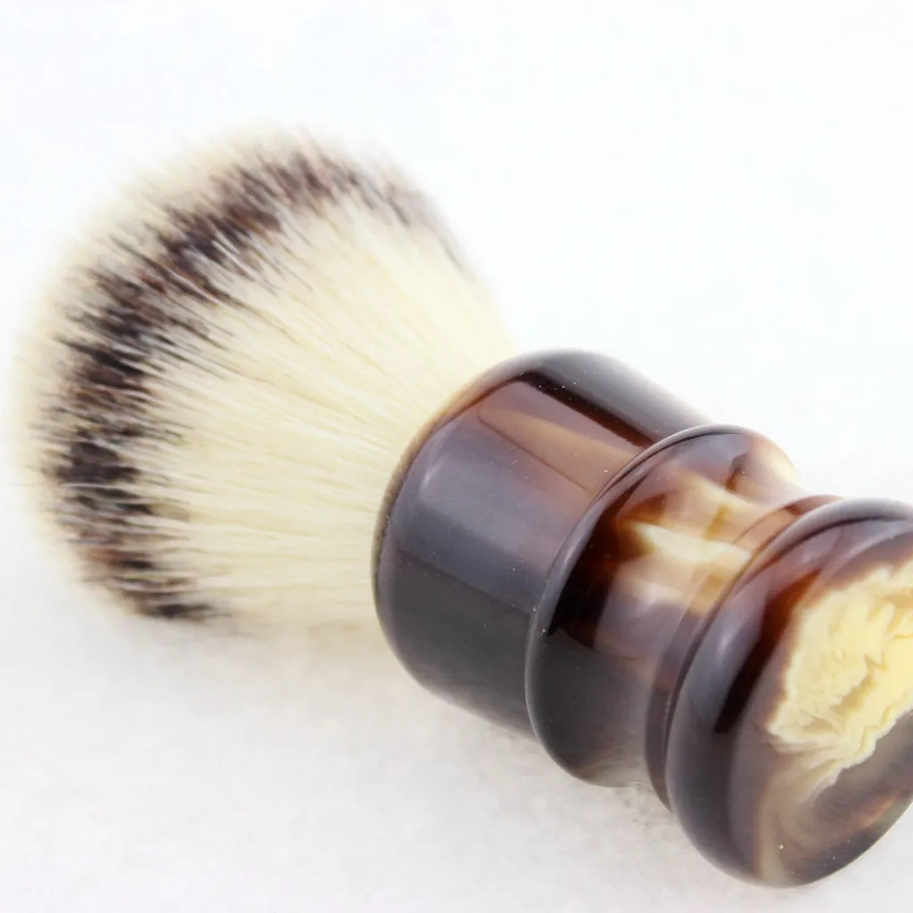 24MM Synthetic Fiber Shaving Brush Faux Horn Handle