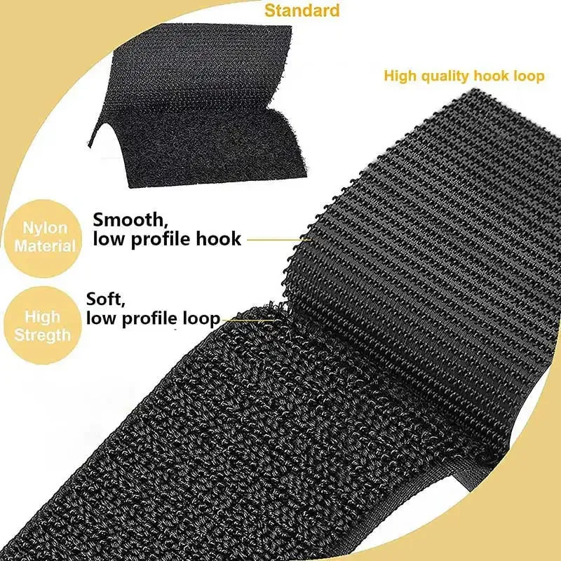 2M/Pair Sew on Hook and Loop Fastening Tape 20/25/30/38/50/100mm Nylon Fabric Non-Adhesive Tape for DIY Craft Sewing Accessories