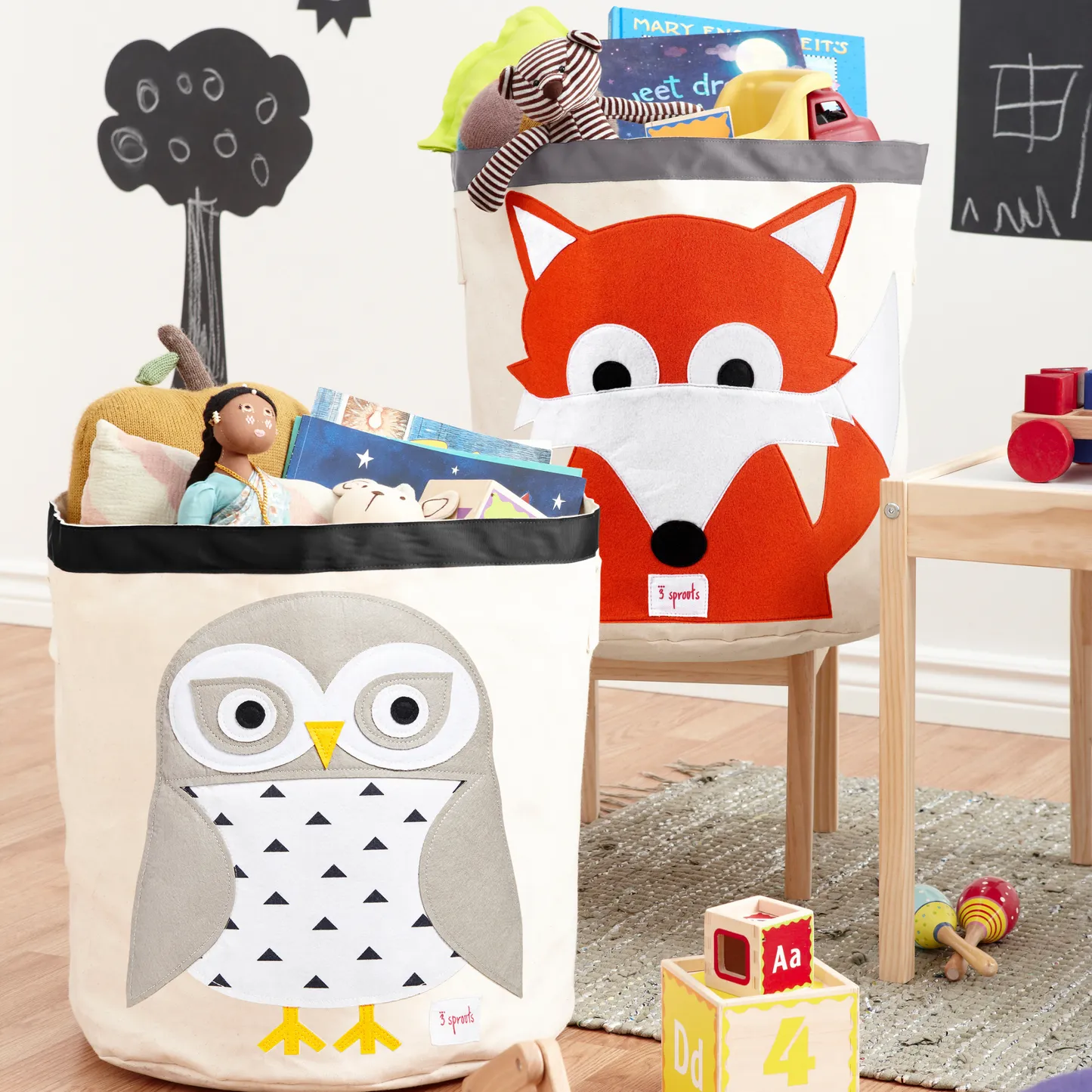 3 Sprouts Snowy Owl Storage Bin